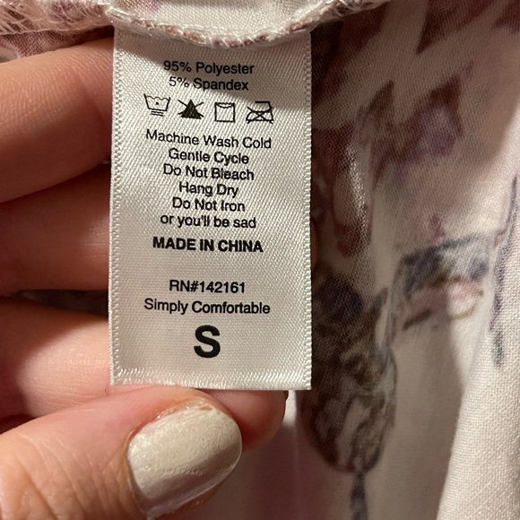 Lularoe Floral Carly with Hummingbirds Small - Picture 4 of 4